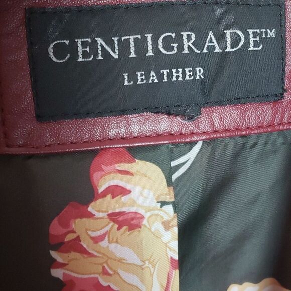 Centigrade Maroon Leather Jacket - Picture 3 of 4